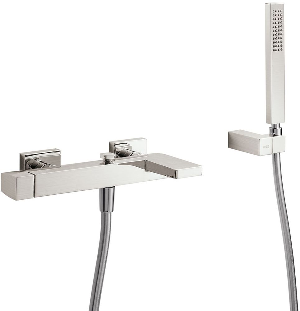 Tres Slim Exclusive bateria wannowo-prysznicowa ścienna stal 202.170.01.AC