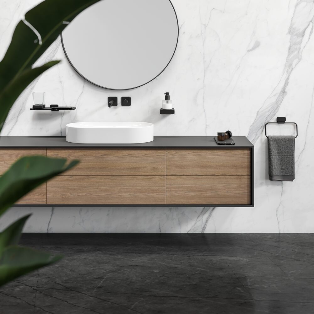 Geesa Shift wieszak na ręcznik owalny czarny 919904-06