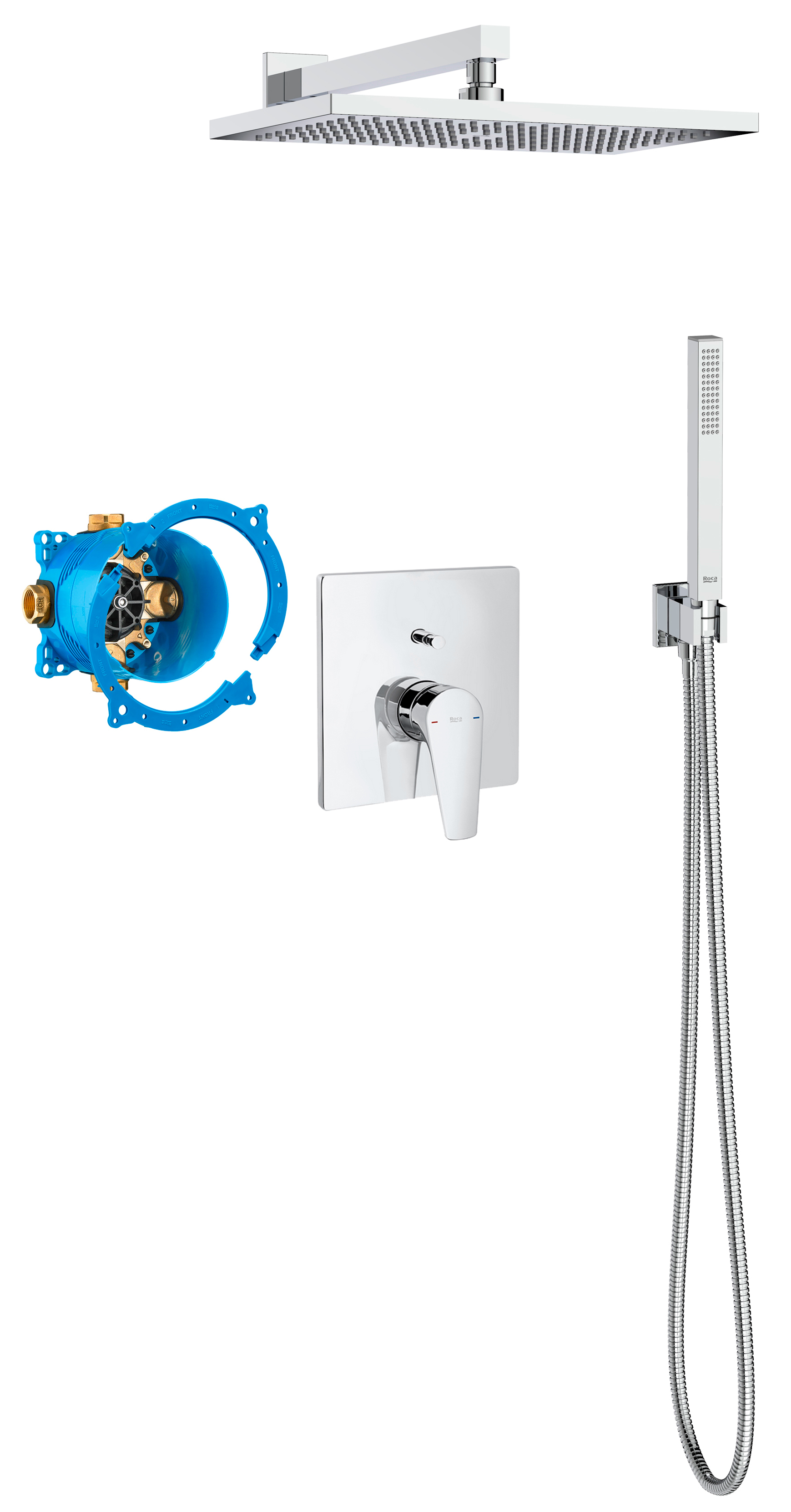 Roca Atlas zestaw prysznicowy podtynkowy z deszczownicą chrom A5D2690C00
