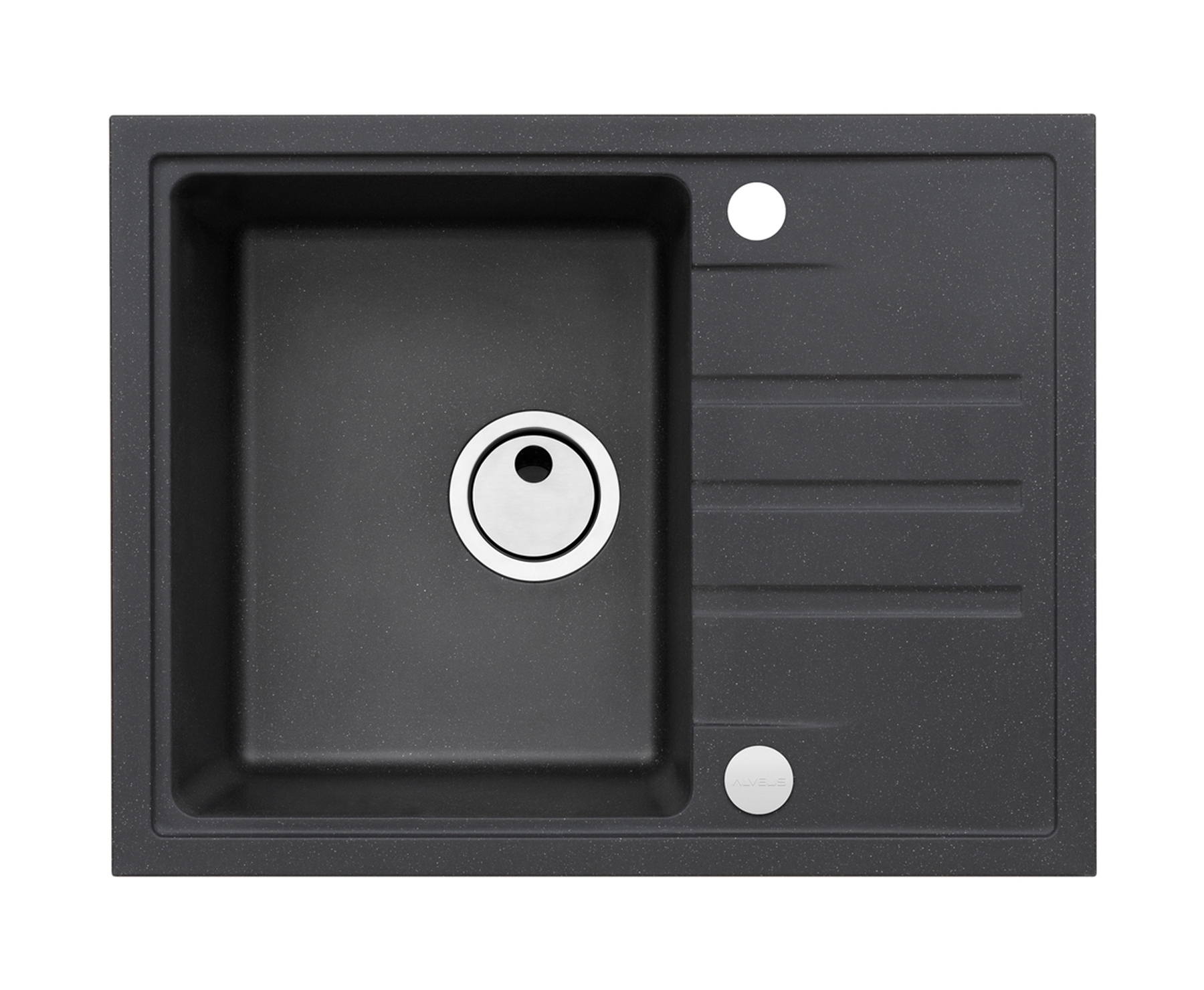 Alveus Intermezzo 30 zlewozmywak granitowy 62x48 cm 1-komorowy czarny 1303091