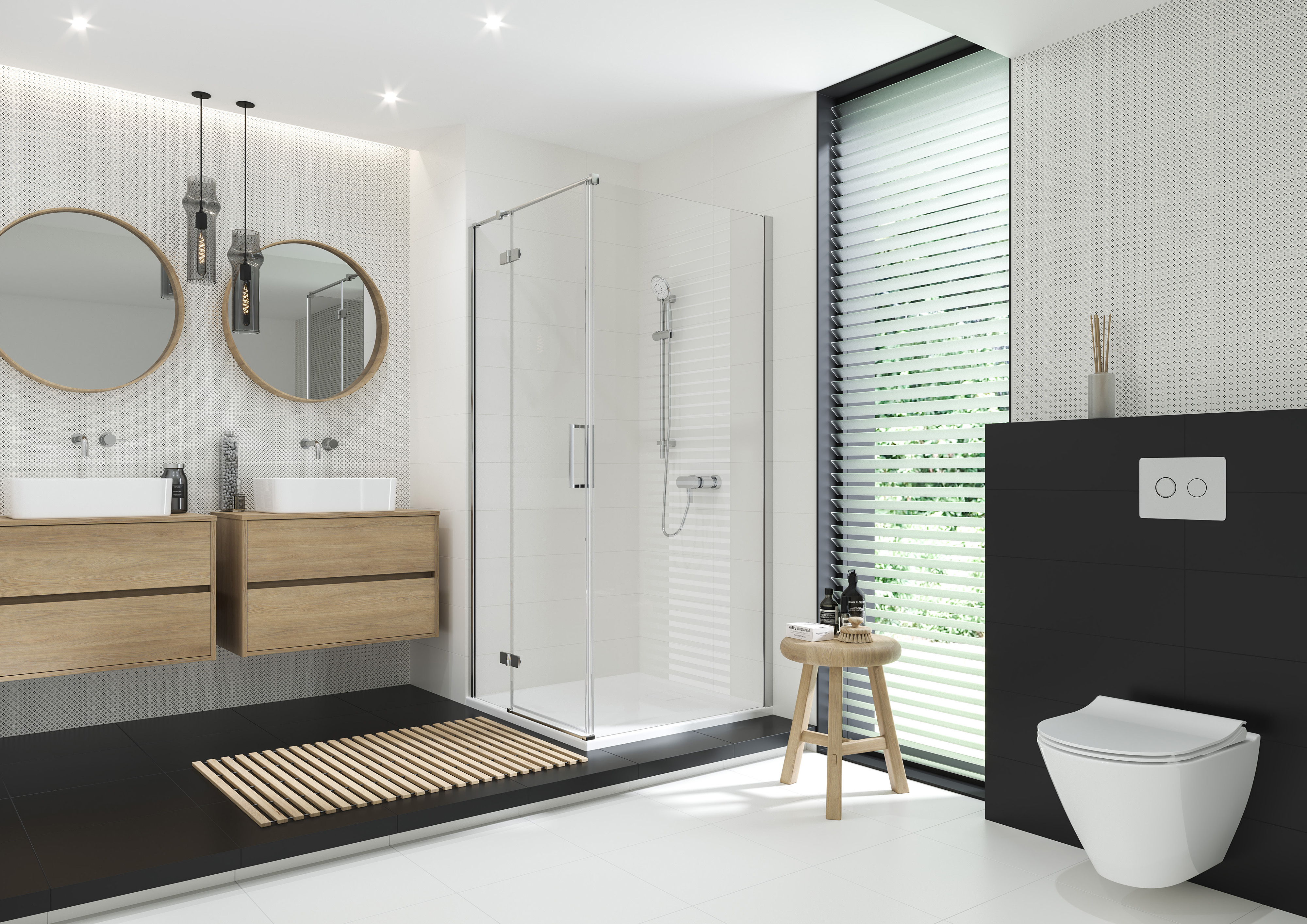 Cersanit City kabina prysznicowa 100x80 cm prostokątna lewa chrom połysk/szkło przezroczyste S584-095