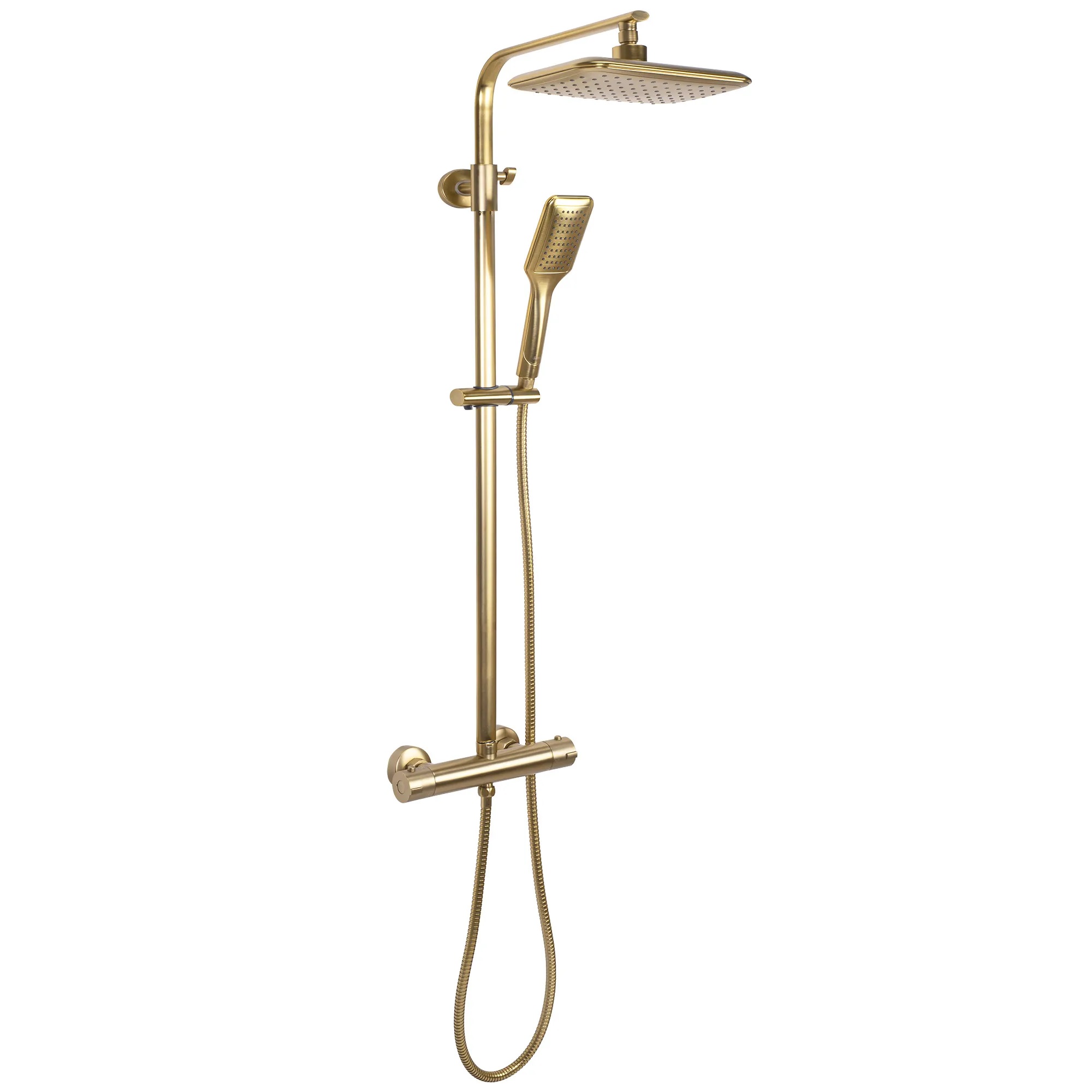 Rea Tom zestaw prysznicowy ścienny z deszczownicą złoty REA-P5004