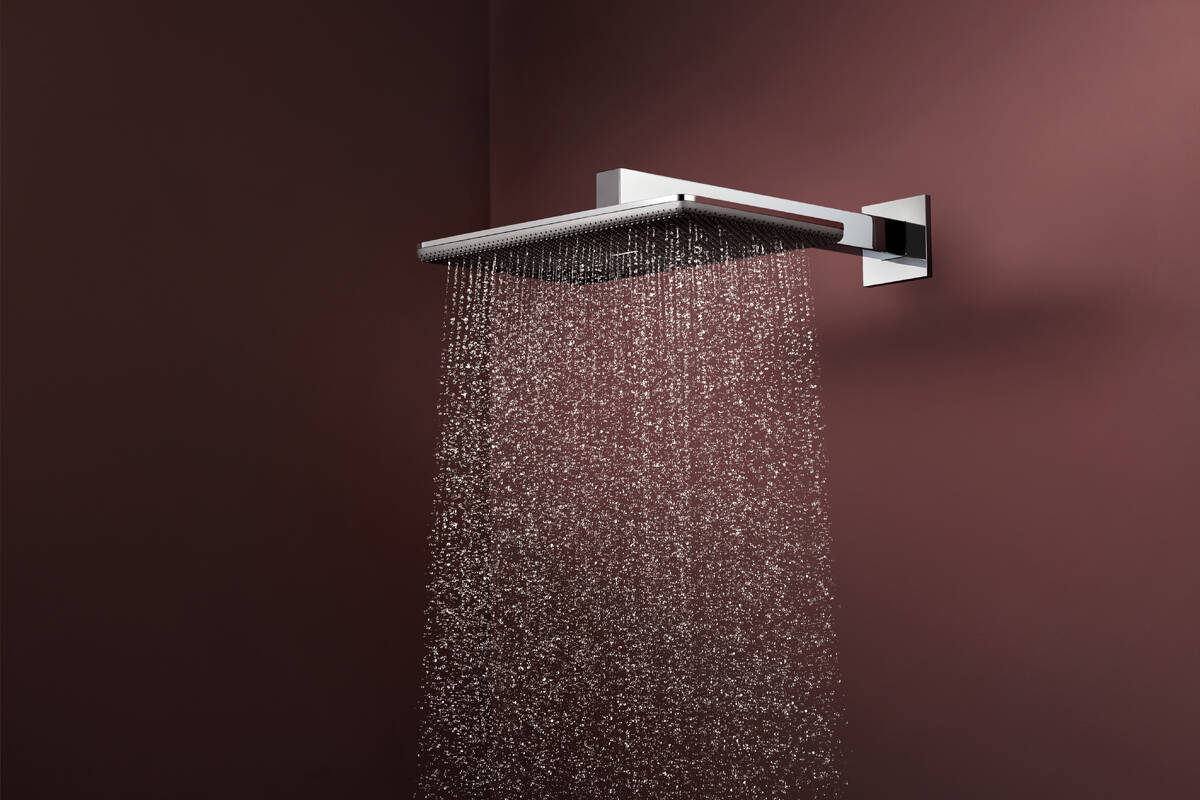 Hansgrohe Raindance Alive Q deszczownica z ramieniem 34,3x21,4 cm prostokątna chrom 24550000