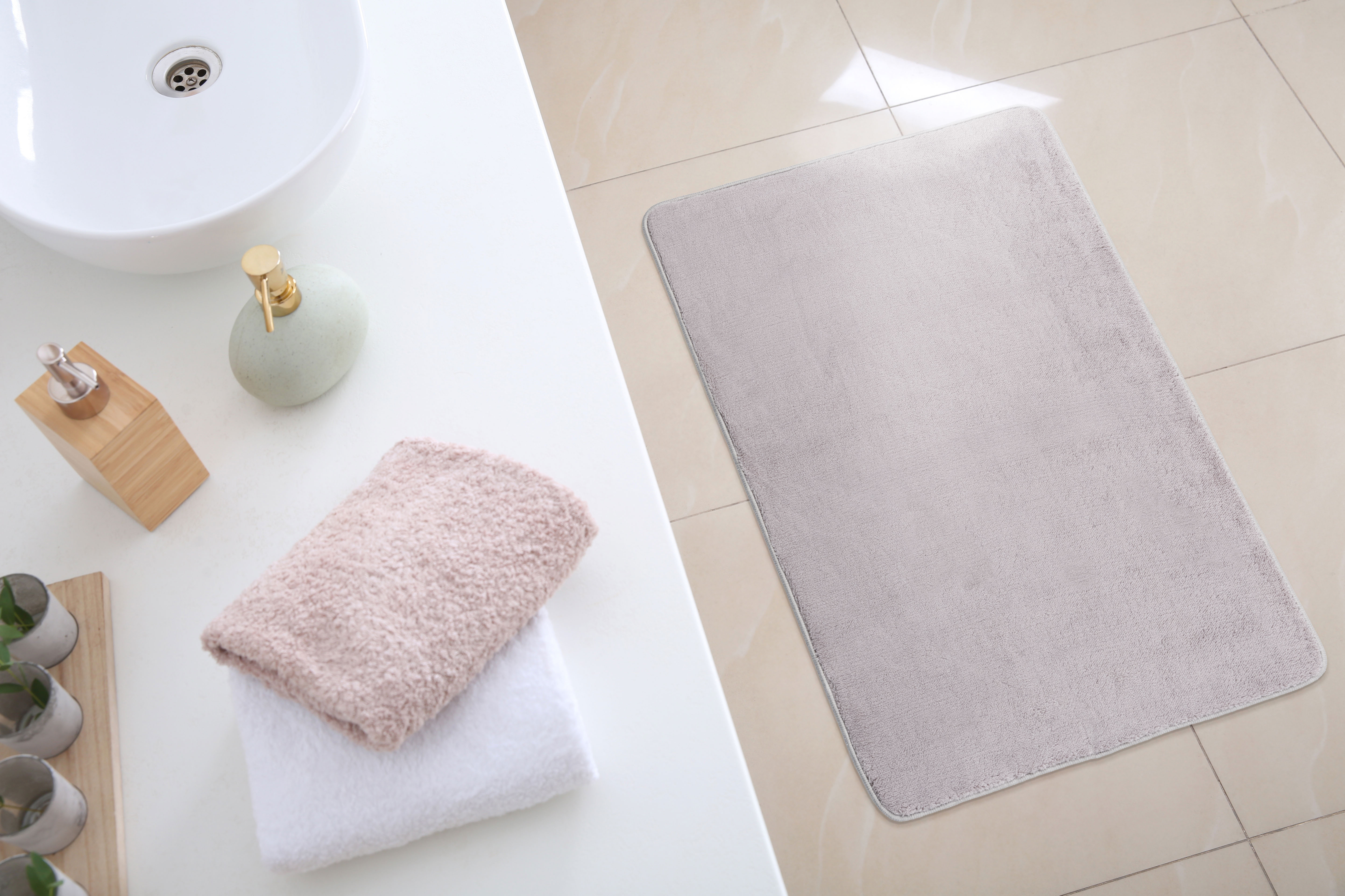 Multi-Decor Teddy dywanik łazienkowy 90x60 cm prostokątny szary 508357 - Wysyłka w 24h