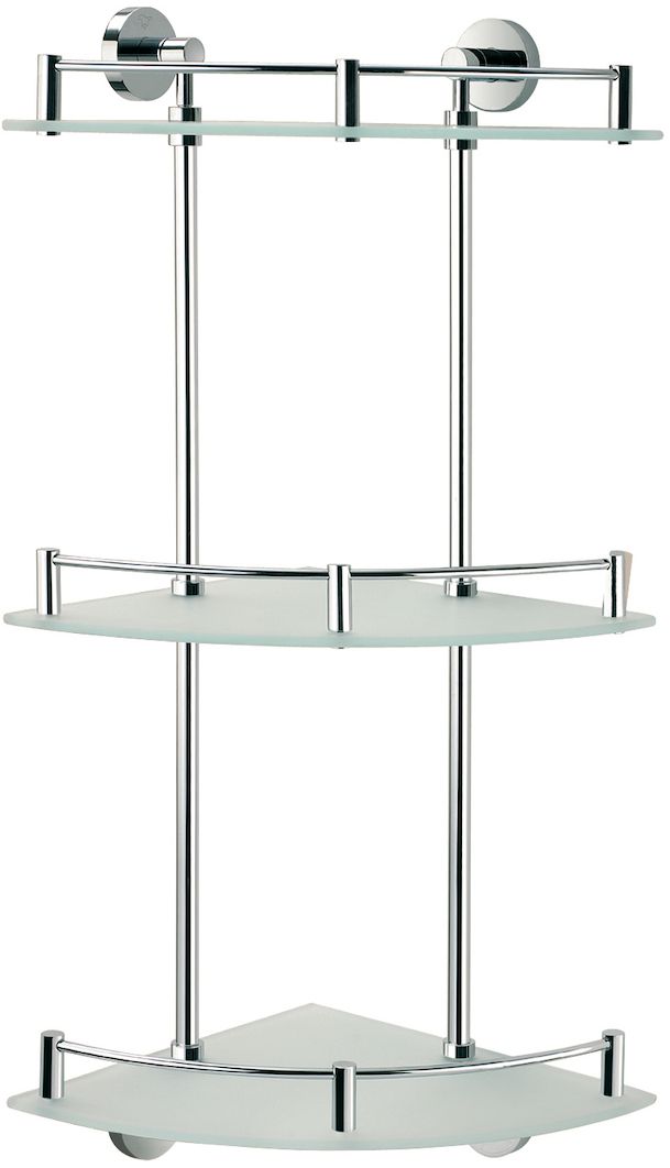 Stella Classic półka łazienkowa 27 cm narożna potrójna szkło mat/chrom 07.873