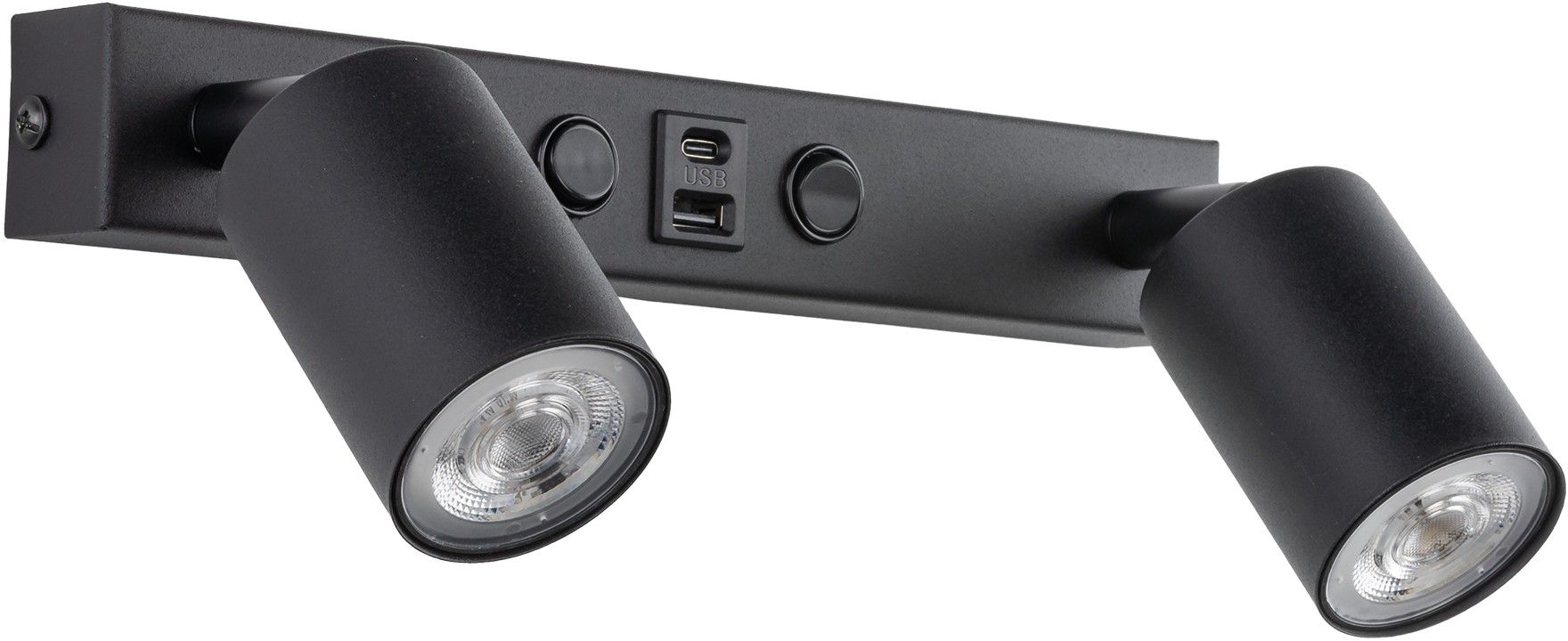 TK Lighting Top lampa podsufitowa 2x10 W czarna 10277