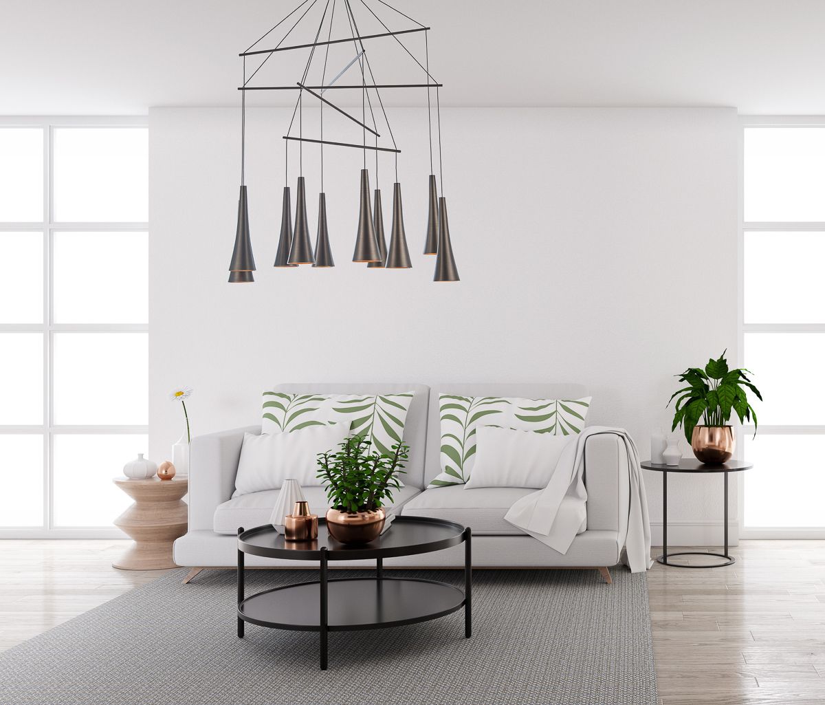 Italux Luca lampa wisząca 10x50 W brązowa MD16115-10A