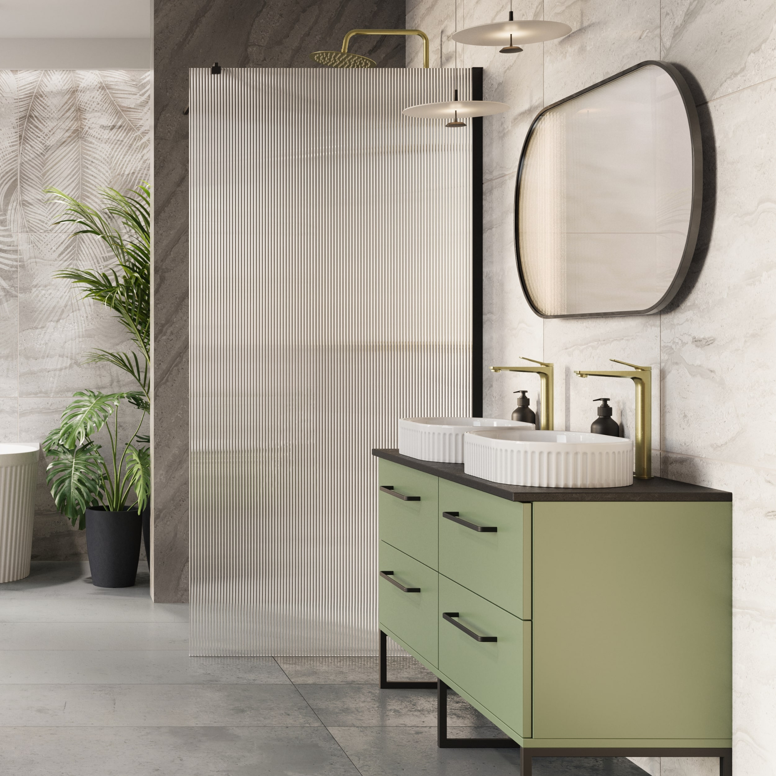 Invena Alonia bateria umywalkowa stojąca złota szczotkowana BU-70-W09