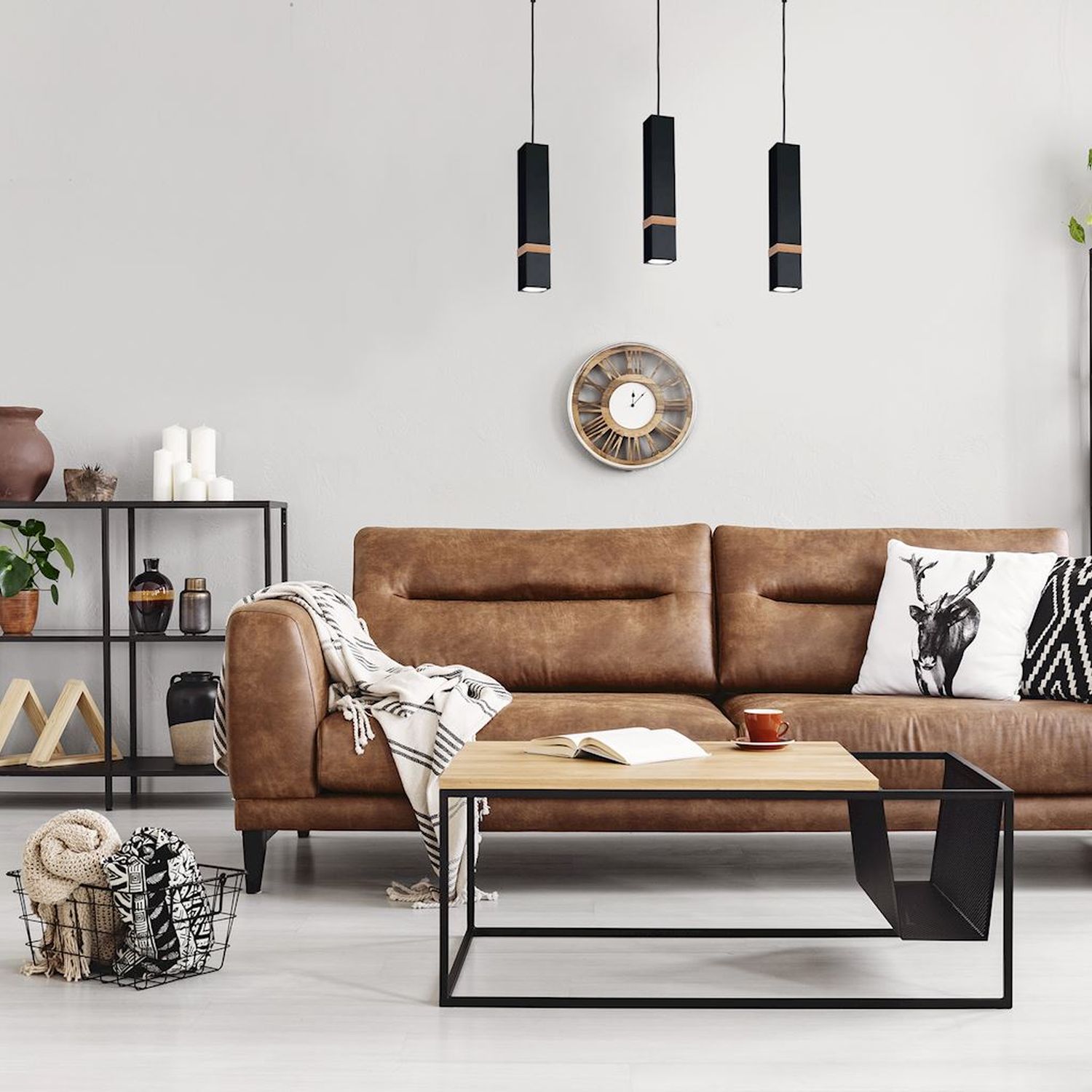 Milagro Vidar Black lampa wisząca 3x8W czarno/drewniana MLP5404 - Wysyłka w 24h