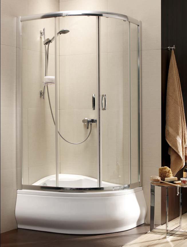 Radaway Premium Plus E 1700 kabina prysznicowa 100x80 cm półokrągła asymetryczna chrom/szkło grafitowe 30481-01-05N