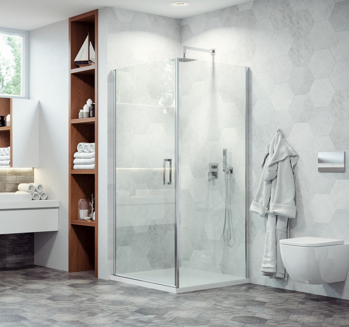 Excellent Mazo ścianka prysznicowa 90 cm boczna chrom/szkło przezroczyste KAEX.3006.1010.9000.LP