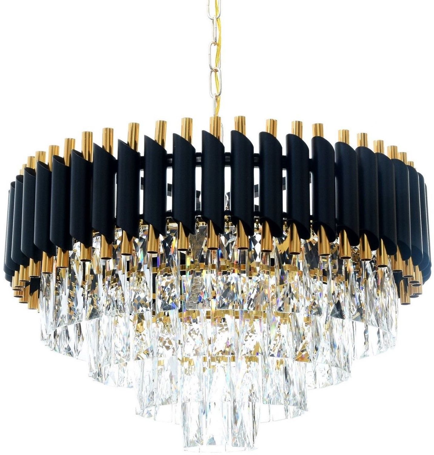 Lumina Deco Mazini D50 lampa wisząca 9x40W czarno/złota/kryształ LDP6003-500BK+GD