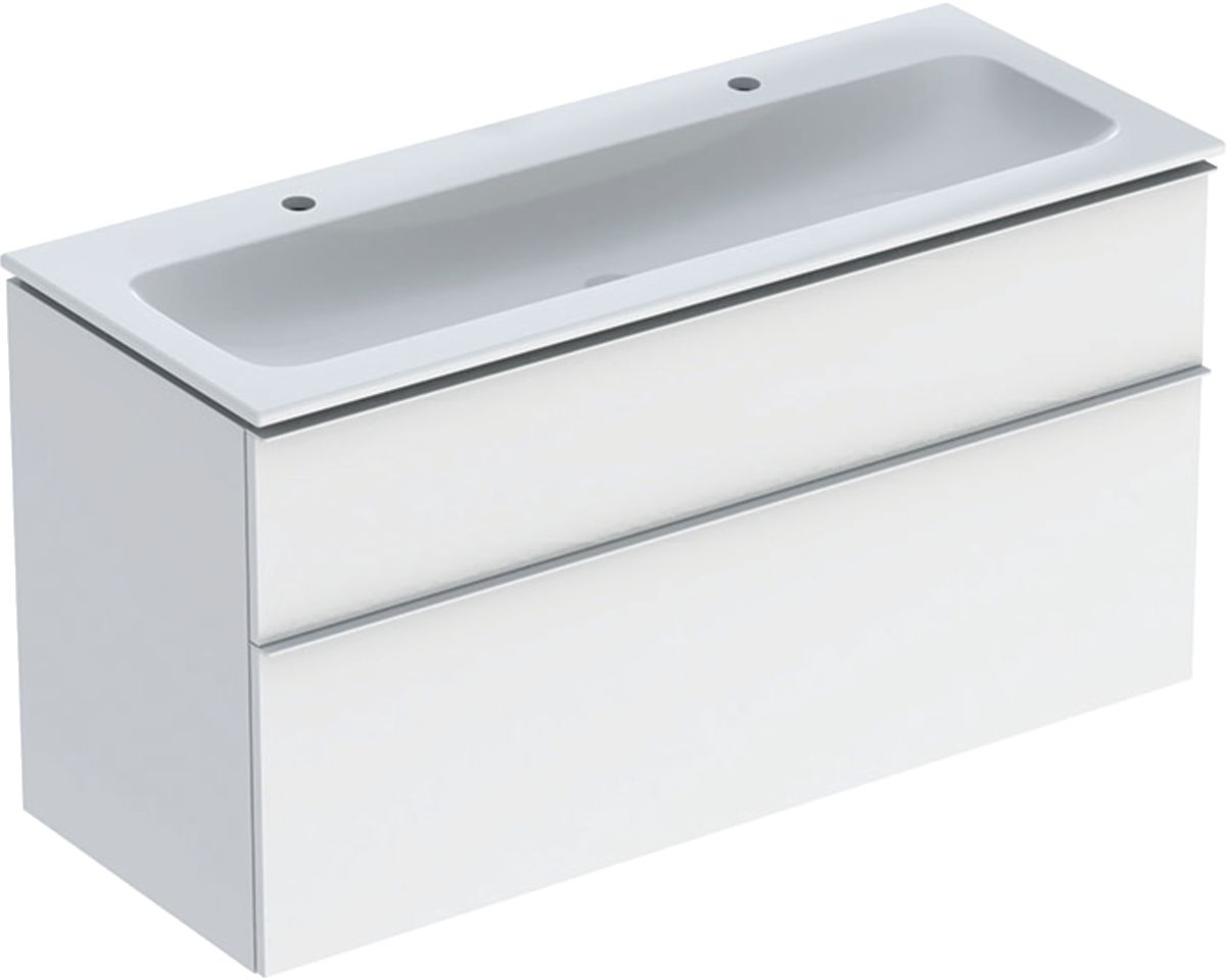 Geberit iCon Set Slim umywalka z szafką 120 cm zestaw meblowy biały połysk/biały mat 502.338.01.1