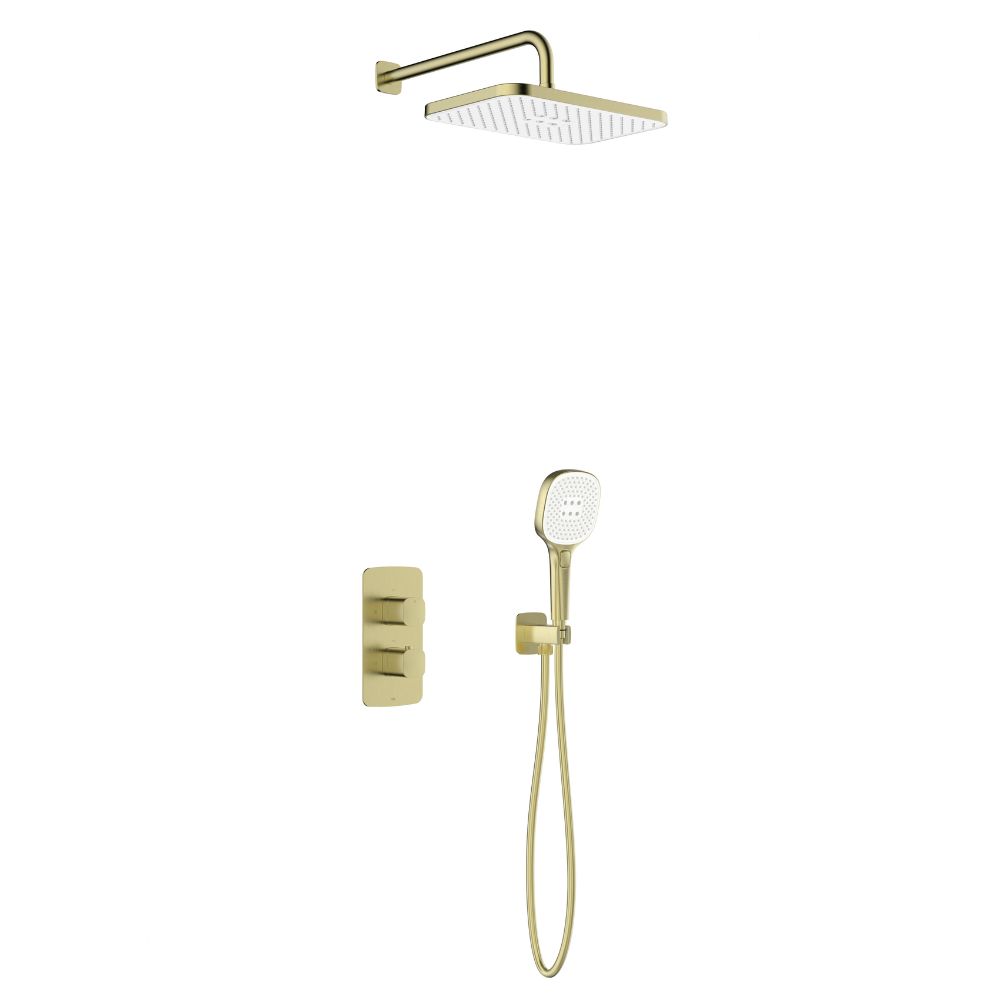 KFA Armatura Malaga zestaw prysznicowy podtynkowy z deszczownicą złoty szczotkowany 5759-501-31