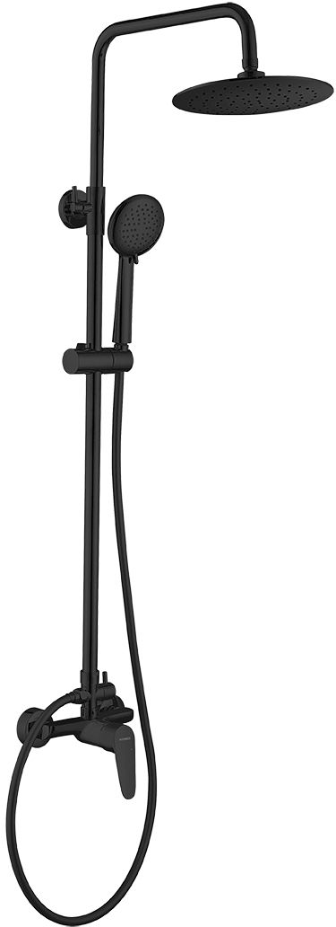 Kuchinox Sagra zestaw prysznicowy ścienny z deszczownicą czarny PQR70OB