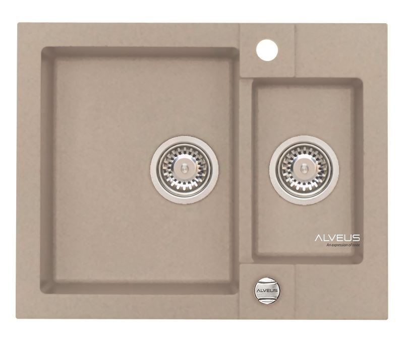 Alveus Rock 80 zlewozmywak 1,5-komorowy 59,5x47,5 cm Granital Plus pebble-G02M 4218002