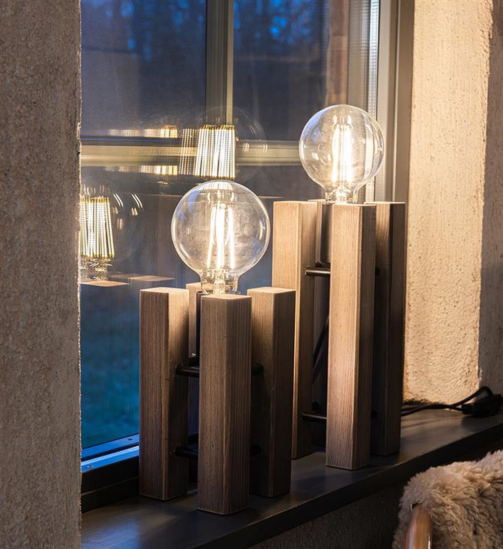 Markslöjd Lodge lampa stołowa 1x40W ciemny brąz 108757