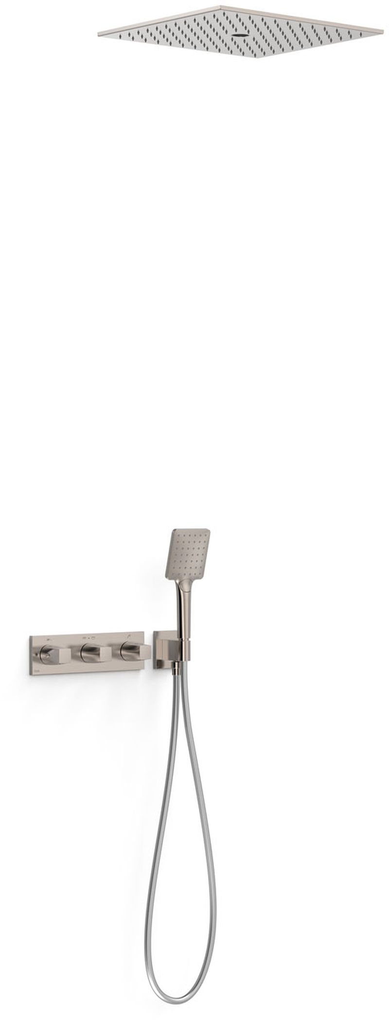 Tres B-System zestaw prysznicowy podtynkowy termostatyczny z deszczownicą stal 30725306AC