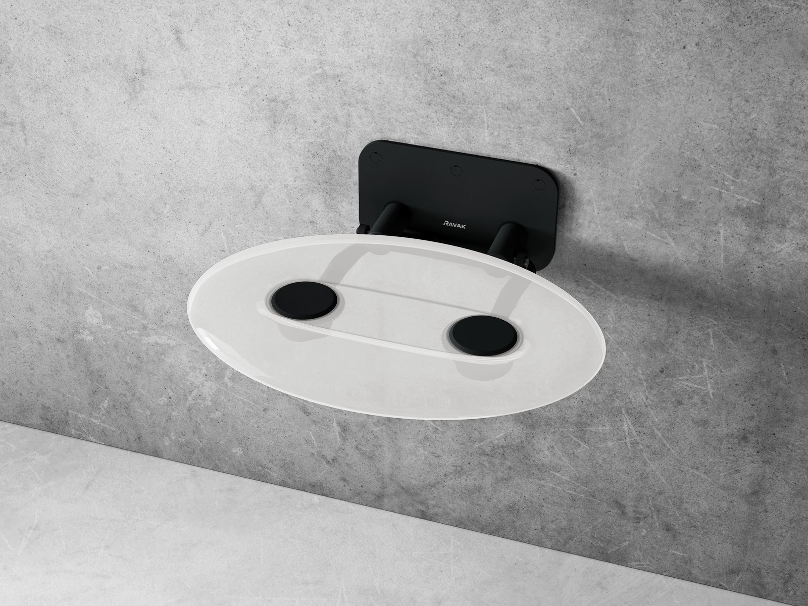 Ravak Ovo P siedzisko prysznicowe czarny opal B8F0000057