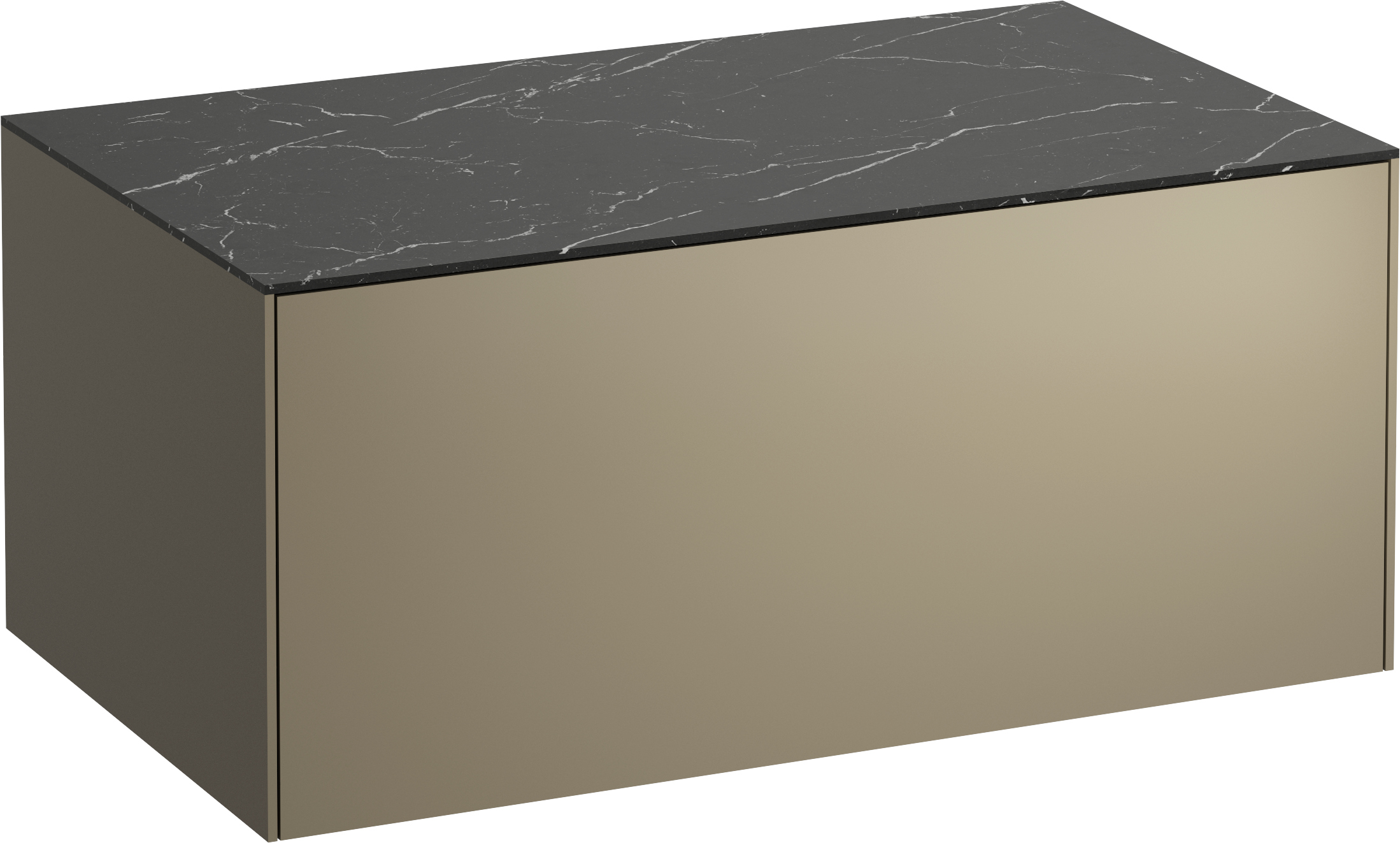 Laufen Sonar szafka 77 cm podumywalkowa wisząca z blatem tytanowy połysk H4054100341421