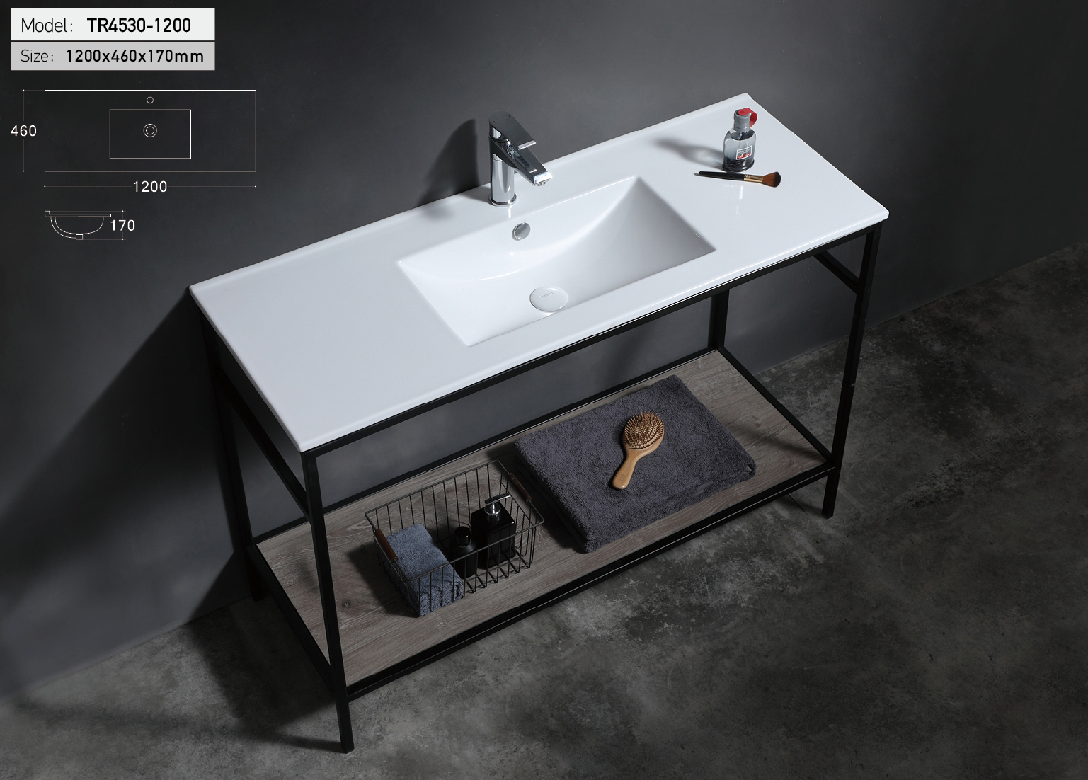 Uptrend Neva umywalka 120x46 cm meblowa/wpuszczana prostokątna biały połysk UP4530-1200 - Wysyłka w 24h