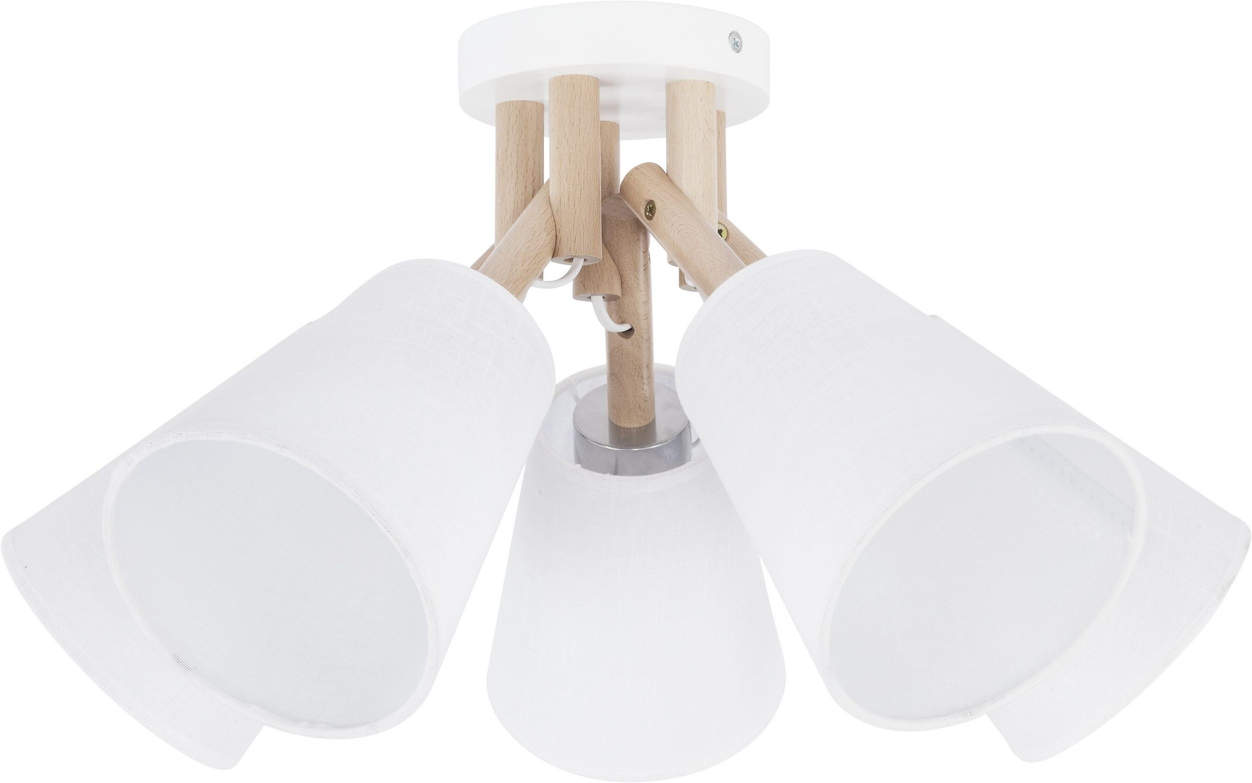 TK Lighting Vaio White lampa podsufitowa 5x15W biały/drewno 666