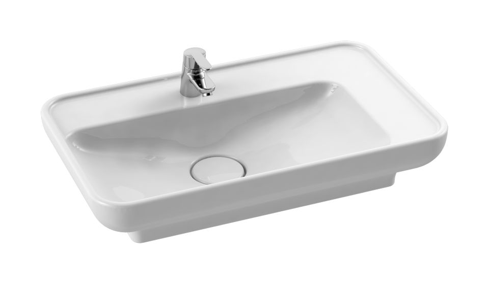 CeraStyle Lal umywalka 70x41,5 cm nablatowa / wpuszczana prostokątna biała 072300-u