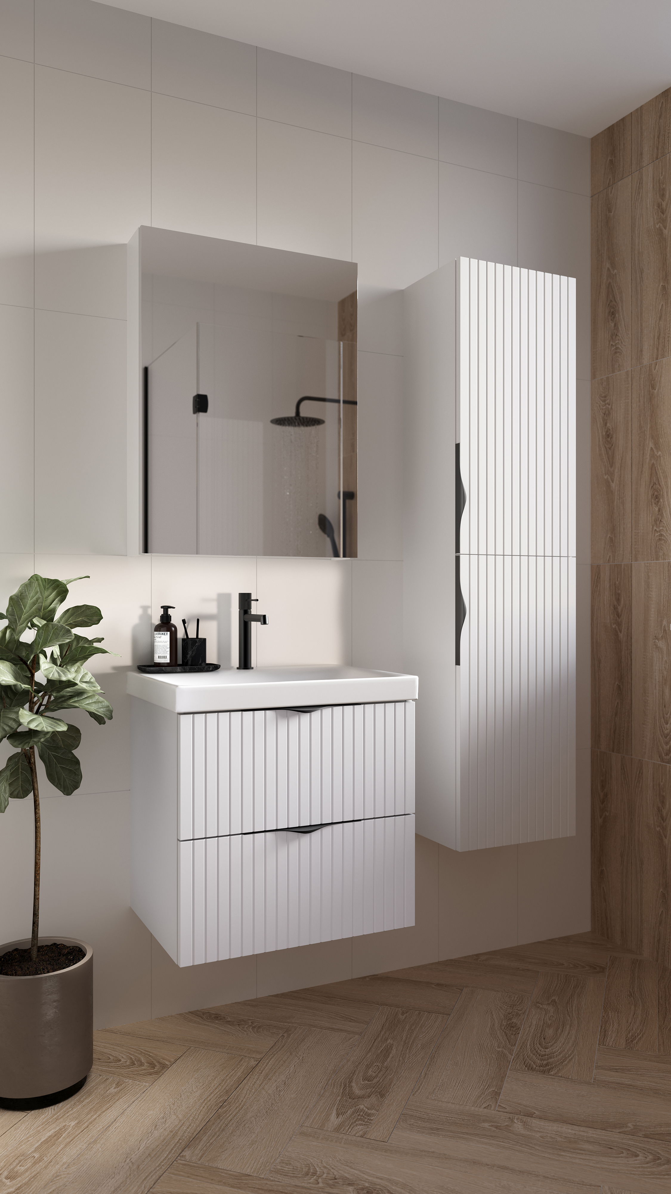 Cersanit Tirso umywalka z szafką 80 cm białą S801-547