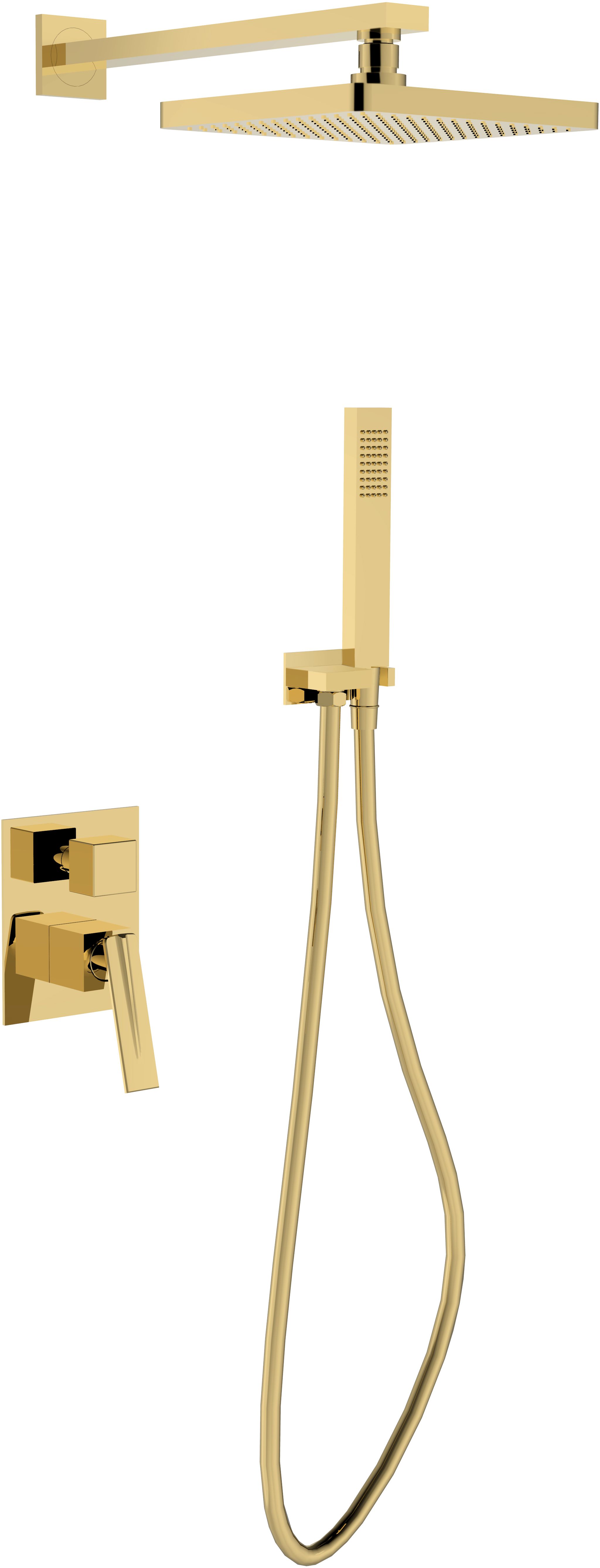 Besco Aspira I zestaw prysznicowy podtynkowy złoty BP-AI-ZL