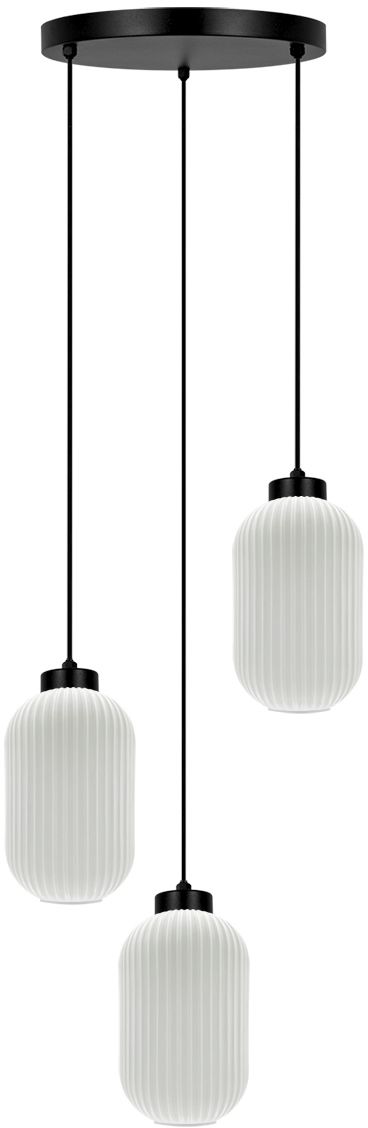 Kaja Vilar lampa wisząca 3x15 W biała-czarna K-5735