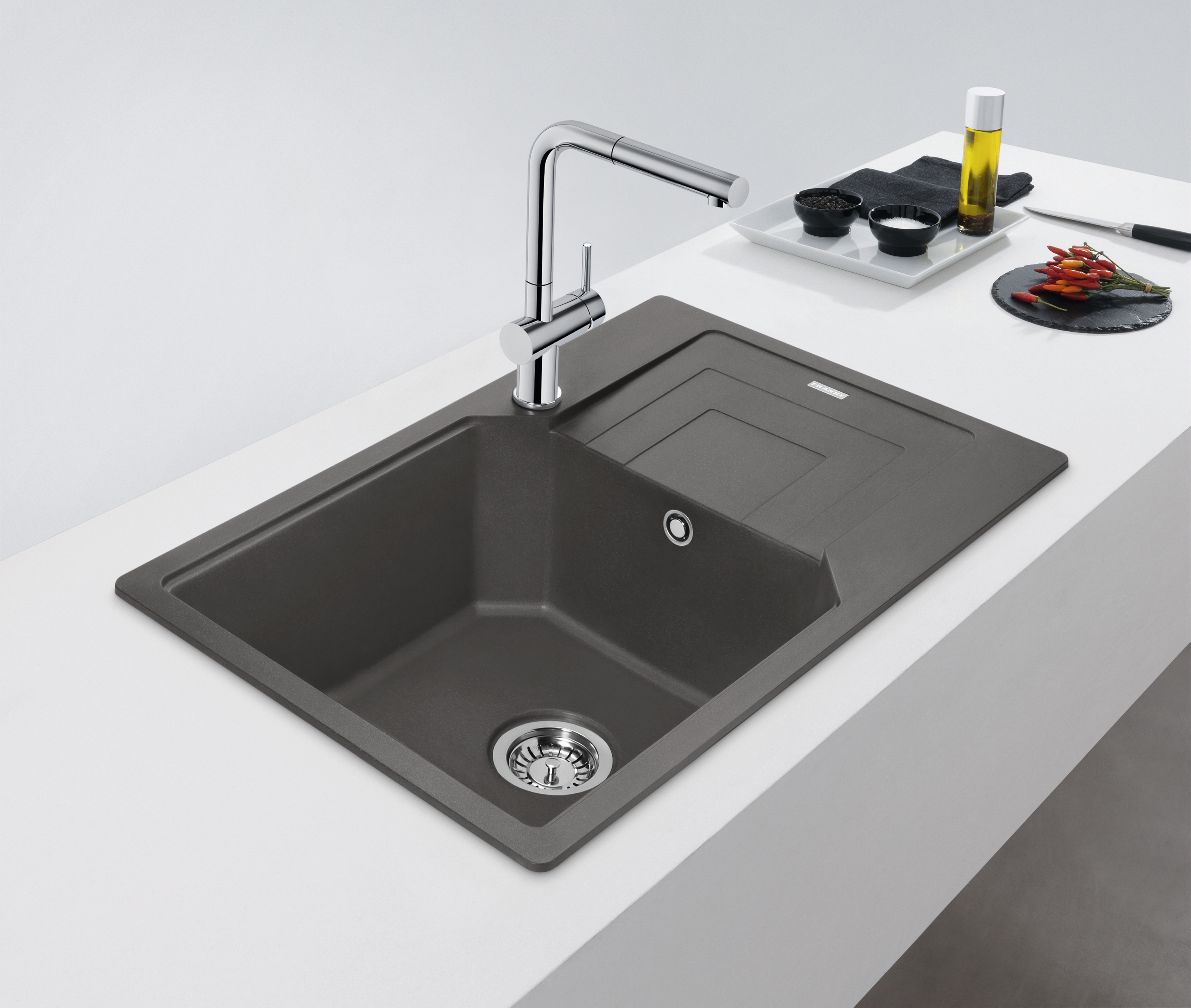 Franke Urban UBG 611-78 XL GSC zlewozmywak 78x50 cm Fragranite kamienny szary 114.0687.281