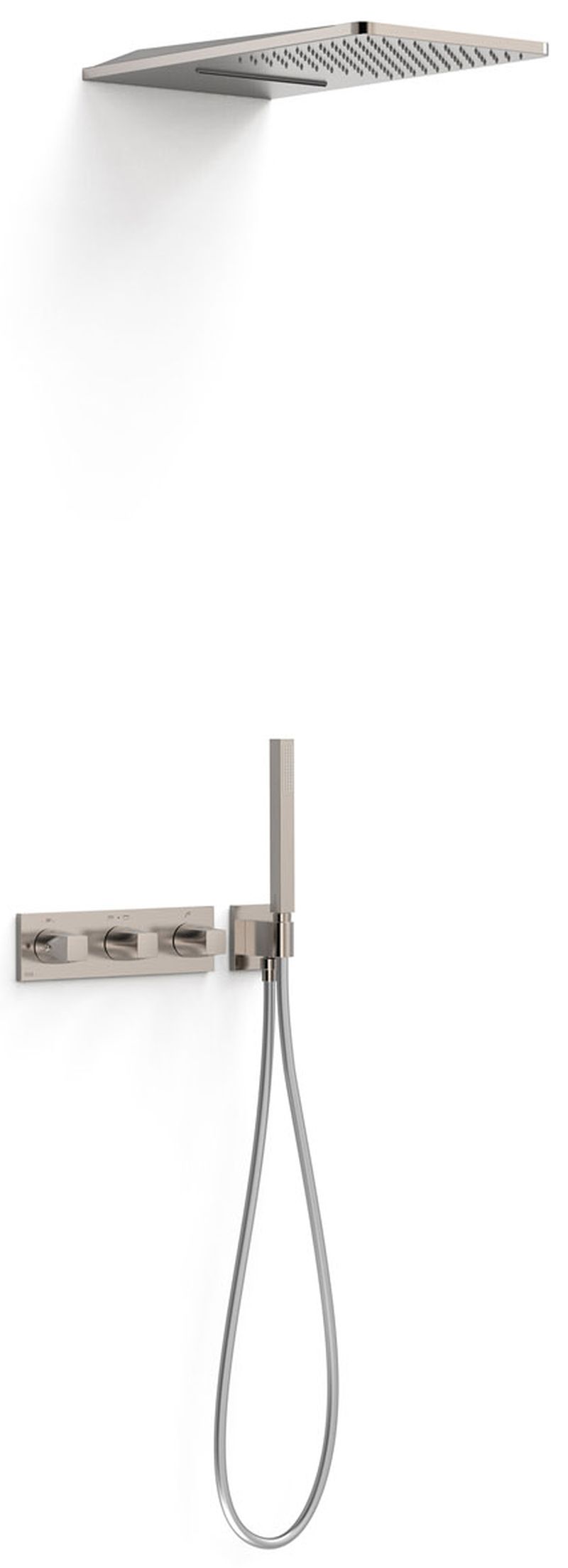 Tres B-System zestaw prysznicowy podtynkowy termostatyczny z deszczownicą stal 30725305AC