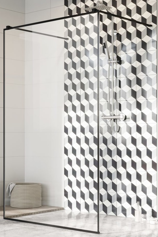 Radaway Modo New Black I Frame ścianka prysznicowa 140 cm czarny mat/szkło przezroczyste 388144-54-58