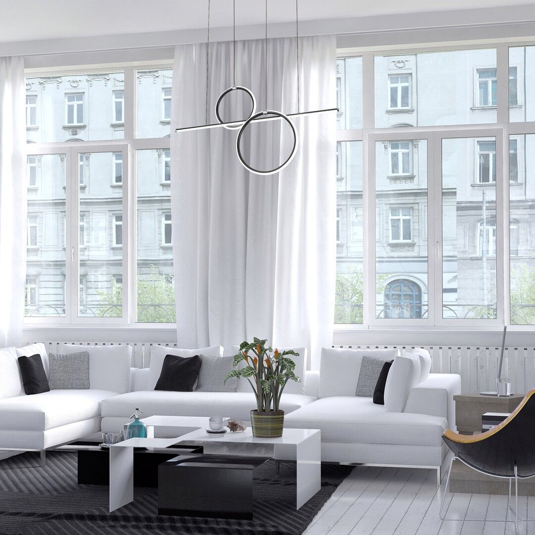 Rabalux Willow lampa wisząca 1x48W LED czarny mat/biały 6970