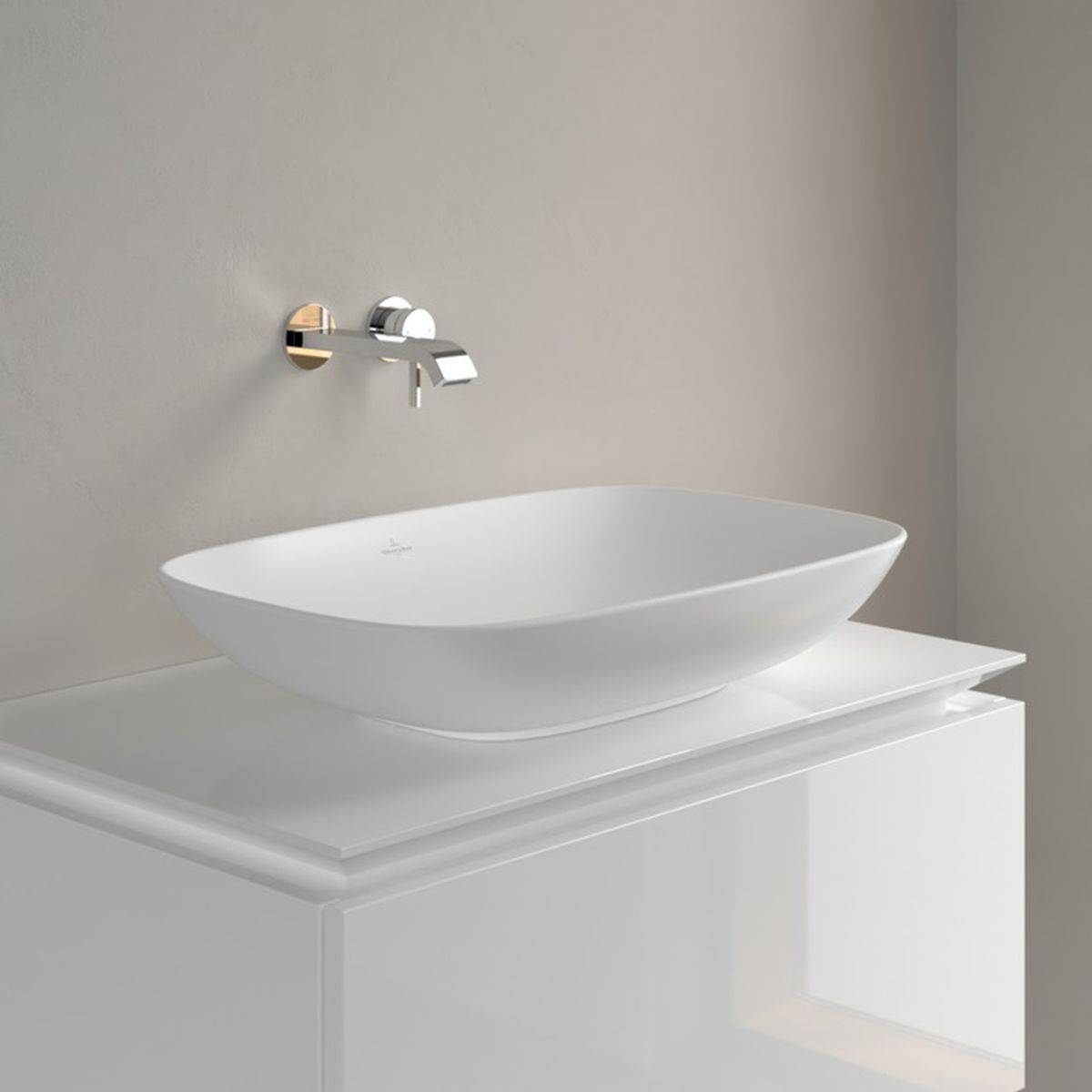 Villeroy & Boch Loop & Friends umywalka 63x43 nablatowa prostokątna CeramicPlus Stone White 4A5001RW