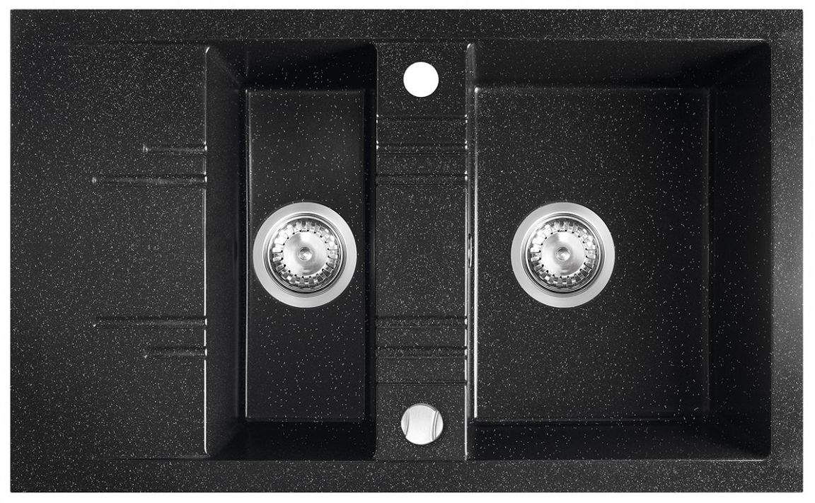 FDesign Carioca zlewozmywak granitowy 79x48 cm grafitowy połysk FD9-15-4879-02