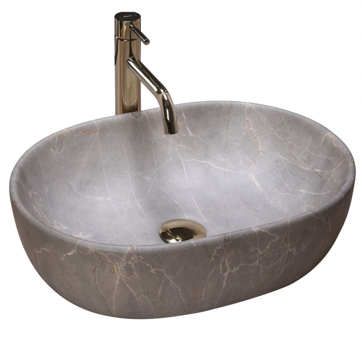 Rea Lara Beige umywalka 48x35 cm nablatowa owalna beżowa REA-U9887