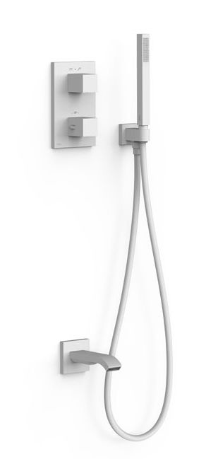 Tres Therm-Box zestaw wannowo-prysznicowy podtynkowy termostatyczny biały mat 00625006BM