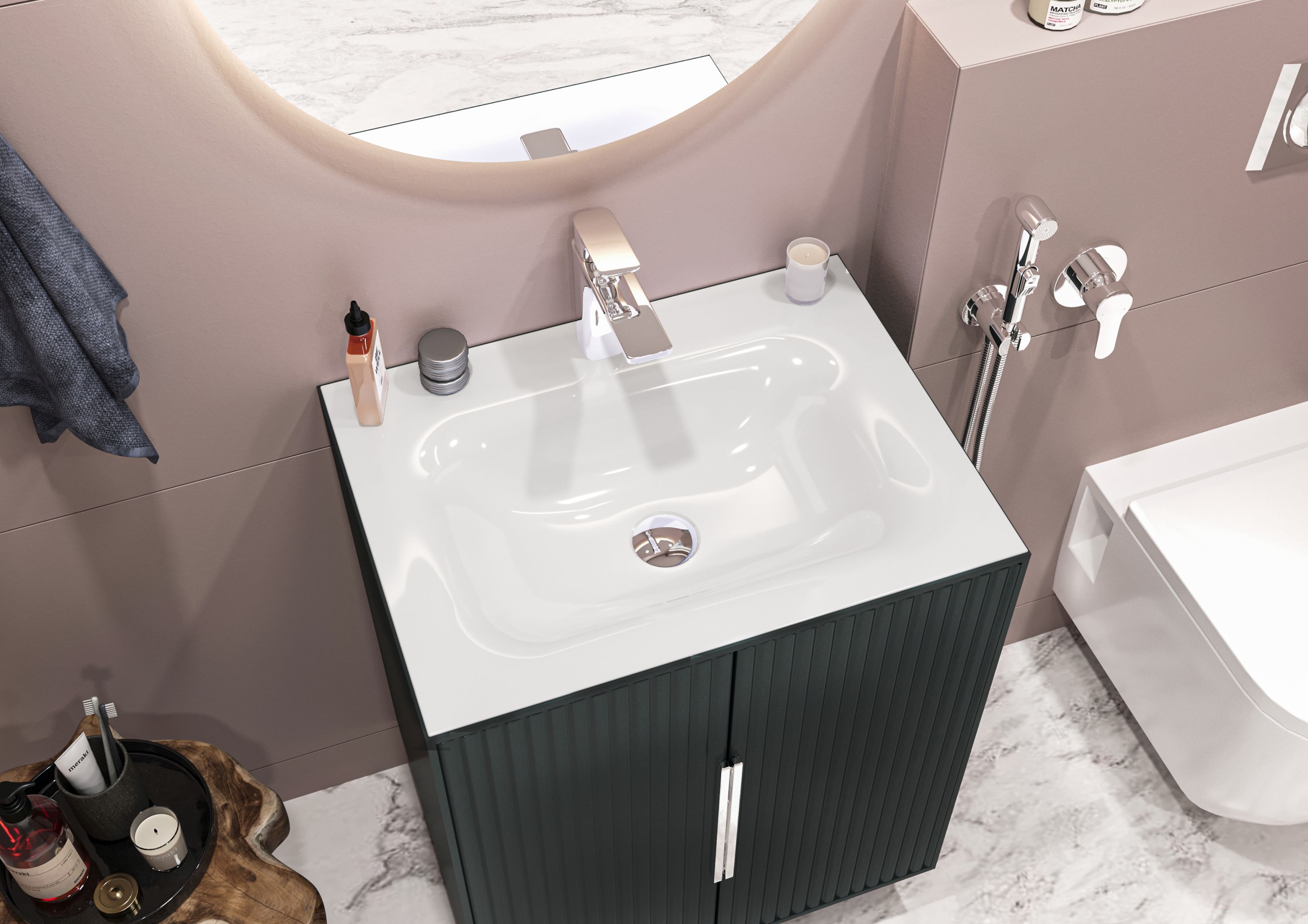 Miraggio Jessel umywalka 60x45 cm wpuszczana prostokątna biały połysk 0000746