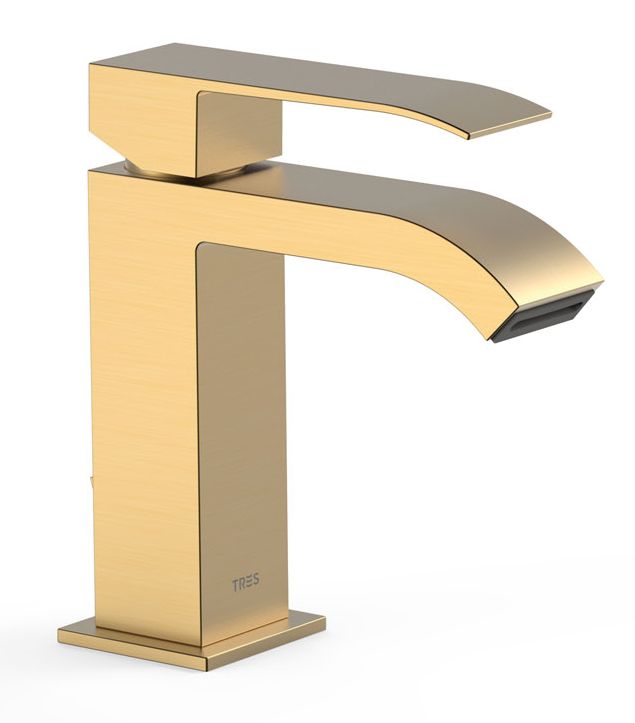 Tres Cuadro-Tres bateria umywalkowa stojąca złoto mat 24-K 00610101OM