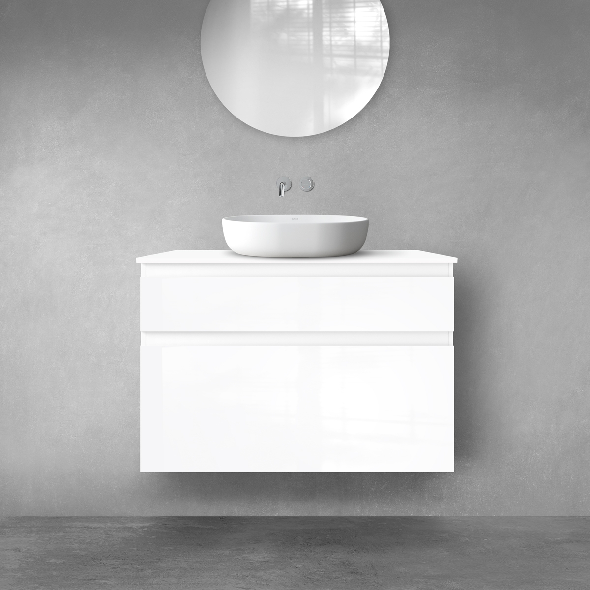 Oltens Vernal zestaw mebli łazienkowych 100 cm z blatem biały połysk 68220000 - Wysyłka w 24h