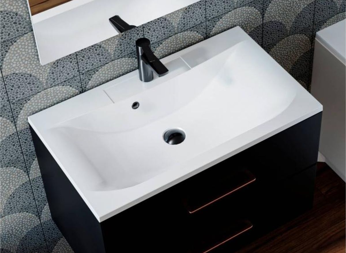 Miraggio Barcelona umywalka 70x40 cm wpuszczana prostokątna prawa biały połysk 0000482