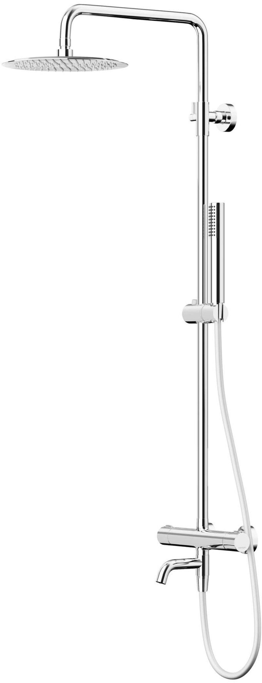 Corsan Lugo zestaw prysznicowy termostatyczny z deszczownicą chrom CMN01TCHW