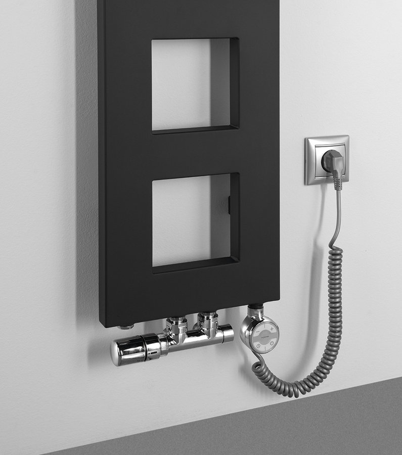 Sapho Block grzejnik łazienkowy 28x133 cm czarny mat IR181