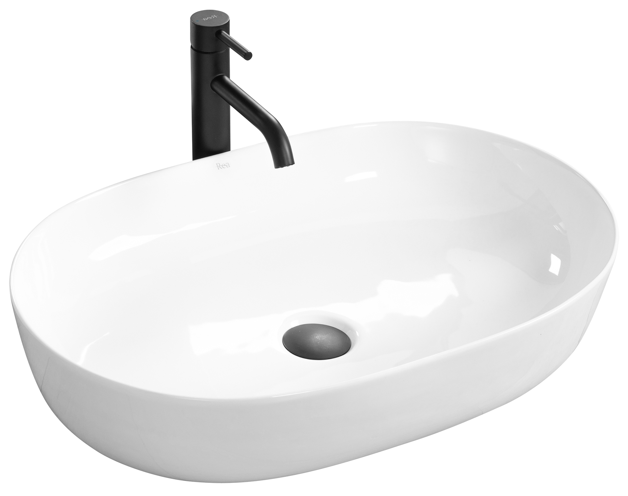 Rea Cleo umywalka 60x41 cm nablatowa owalna biała REA-U0024 - Wysyłka w 24h