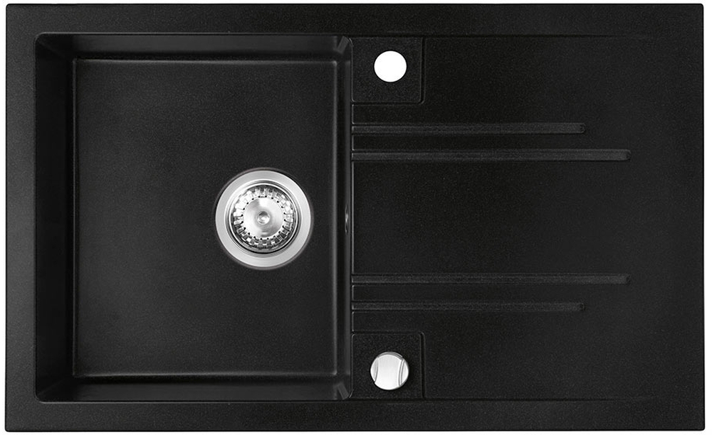 Ferro Mezzo II zlewozmywak granitowy 78x48 cm grafit DRGM48/78BA