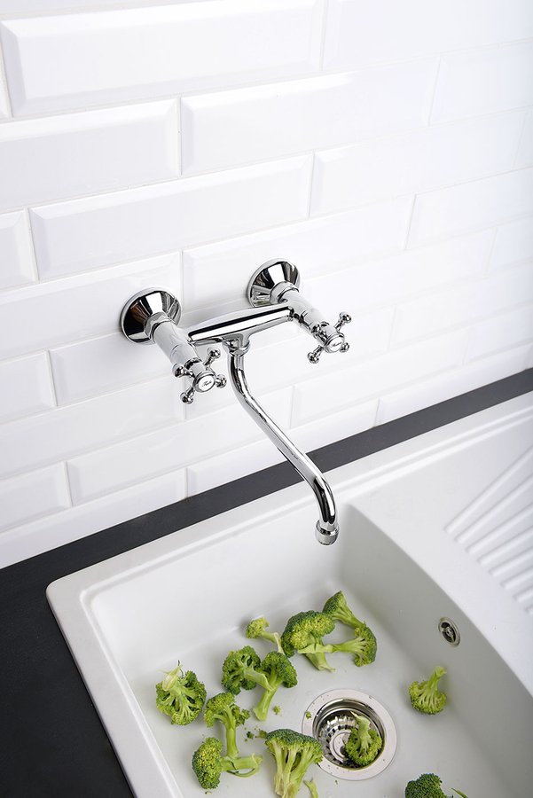 Sapho Antea bateria umywalkowa ścienna chrom 3061