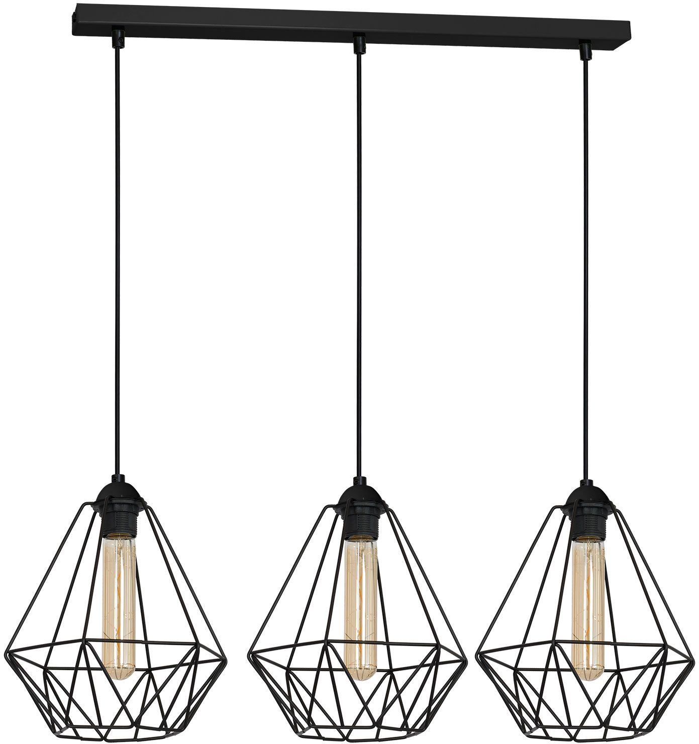 Luminex Basket New lampa wisząca 3x60W czarna 8063
