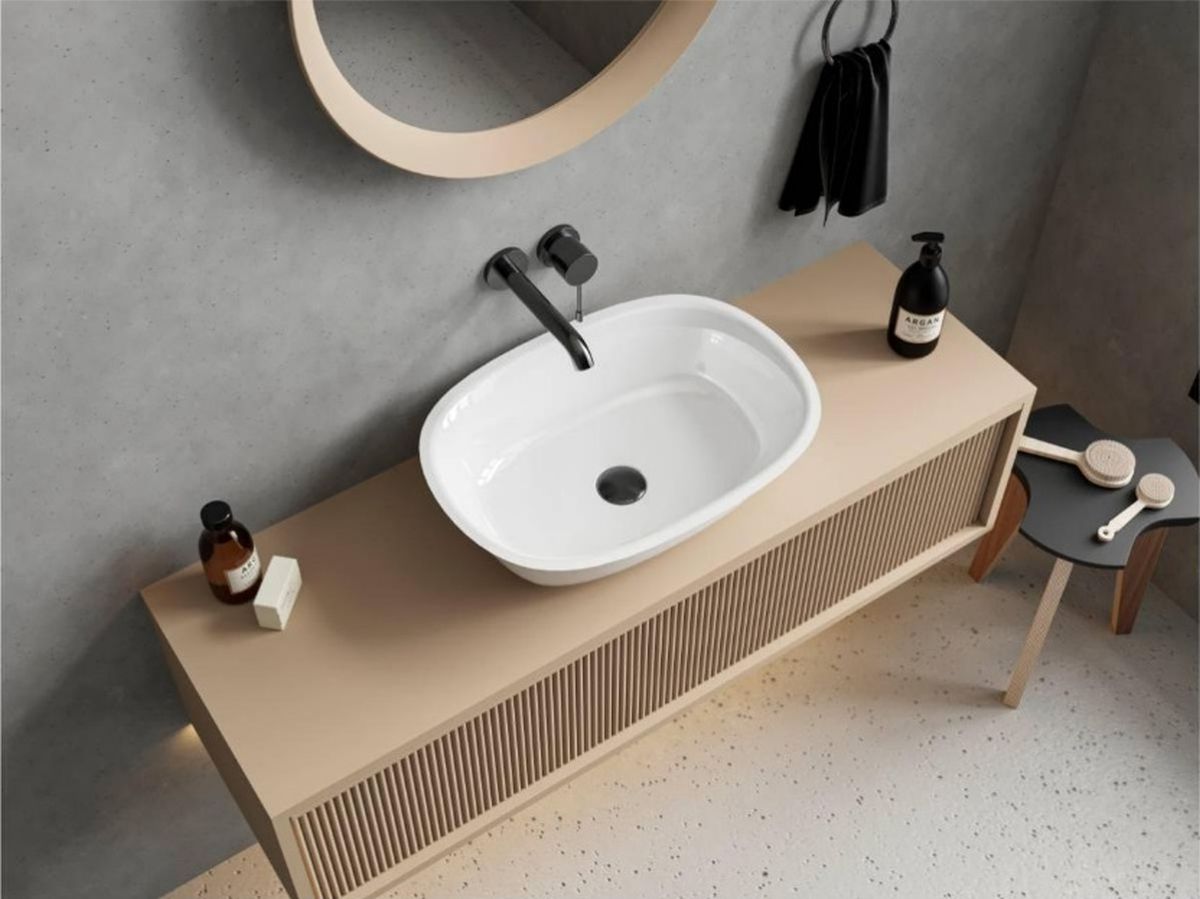 Miraggio Santorini umywalka 60x41,3 cm nablatowa prostokatna biały połysk 0001759