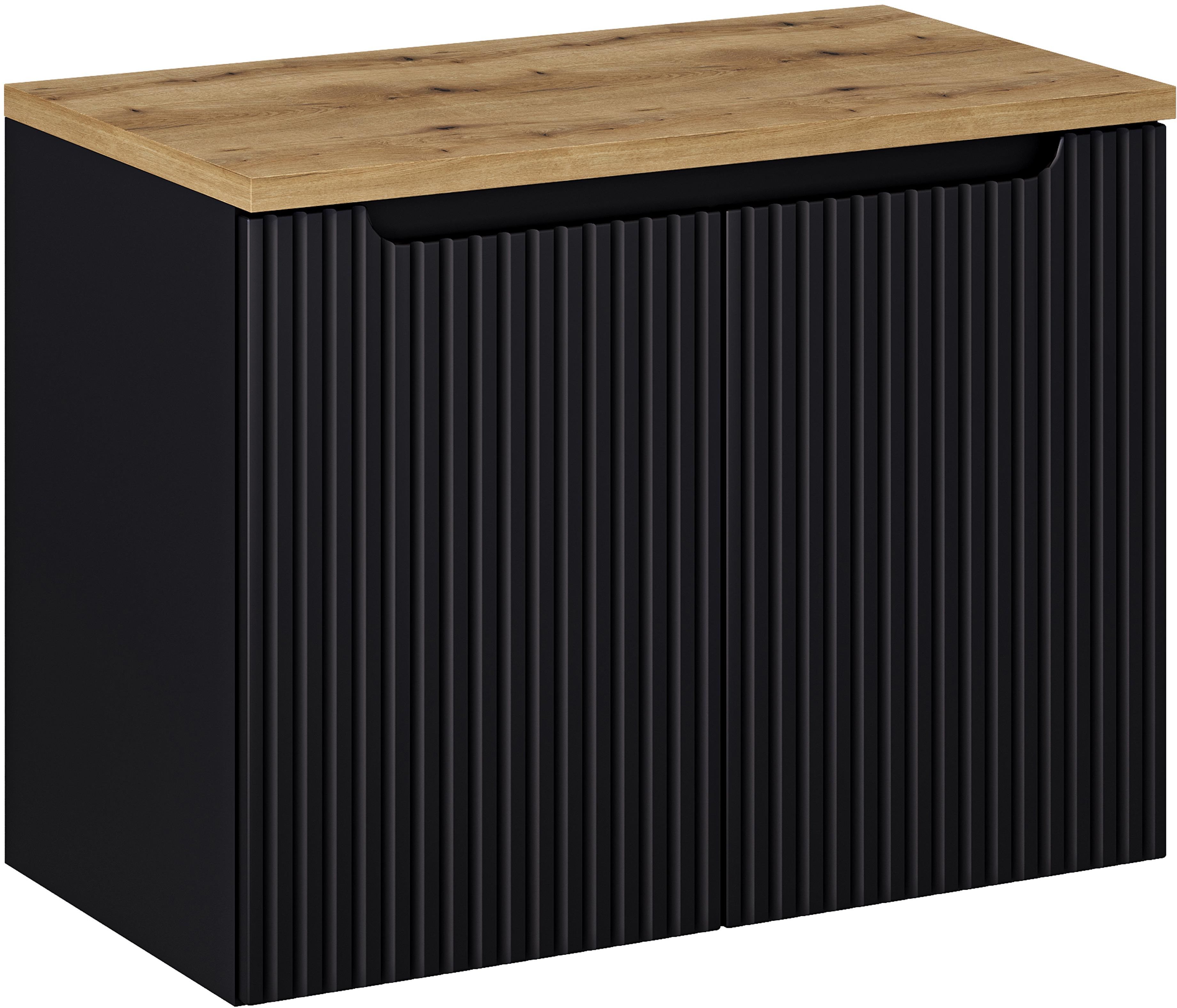 Comad Nova Black szafka 80 cm podumywalkowa wisząca z blatem czarna SET-NOB B OAK 80CM D - Wysyłka w 24h